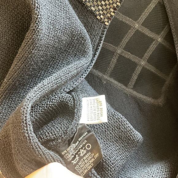 St. John Evening Black Sequin Mesh Santana Knit Sheath Dress Size 10 - Picture 8 of 10